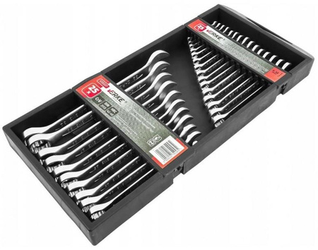 VERKE V35337 KLUCZE PŁASKO-OCZKOWE 25 EL. 6-32mm KASETA