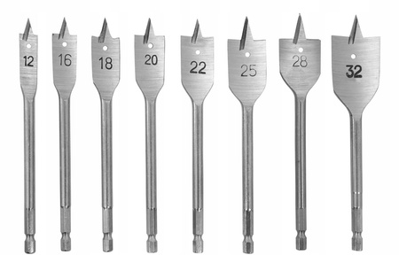 VERKE V05075 WIERTŁA DO DREWNA PIÓRKOWE 12-32mm - 8 SZTUK