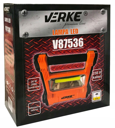 VERKE V87536 LAMPA HALOGEN BUDOWLANY 20 W LED COB 230V