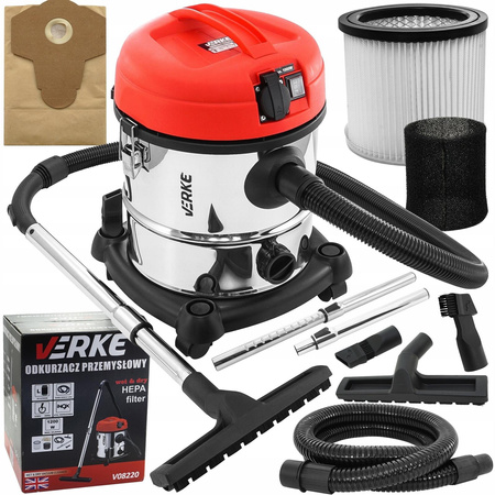 VERKE V08220 ODKURZACZ PRZEMYSŁOWY SUCHO MOKRO 20 L 1200W