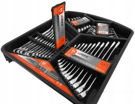 VERKE V35339 KLUCZE PŁASKO-OCZKOWE 32 EL. 6-19mm KASETA PREMIUM