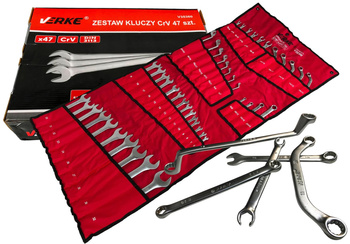 VERKE V35360 KLUCZE PŁASKO OCZKOWE GIĘTE TORX TYP C 47 szt