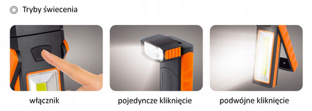 VERKE V87551 LATARKA WARSZTATOWA LED COB (KEMPINGOWA, TURYSTYCZNA)