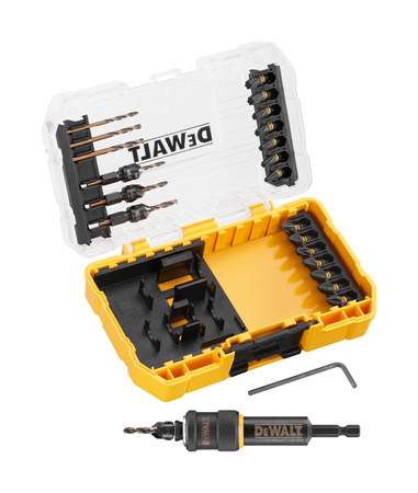 DEWALT DT70779T ZESTAW WIERTEŁ Z POGŁĘBIACZAMI, KOŃCÓWKI UDAROWE FLEXTORQ, "OBRÓĆ I PRACUJ" 25 SZT + Tough case