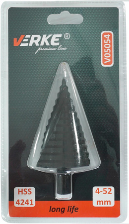 VERKE V05054 WIERTŁO STOŻKOWE STOPNIOWE SPIRALNE HSS 4-52