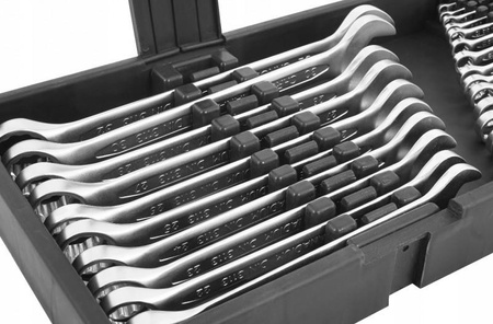 VERKE V35337 KLUCZE PŁASKO-OCZKOWE 25 EL. 6-32mm KASETA