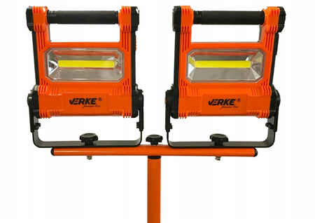 VERKE 2x LAMPA HALOGEN AKU LED 20W LATARKA + STATYW