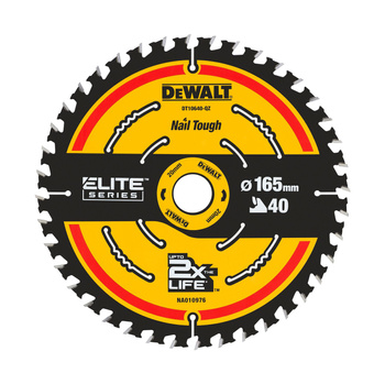 DEWALT DT10640 PIŁA TARCZOWA 165MM X 20MM 40Z DO CIĘCIA DREWNA SERII ELITE