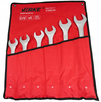 VERKE V35430 KLUCZE PŁASKO OCZKOWE 34-50mm 6 el.
