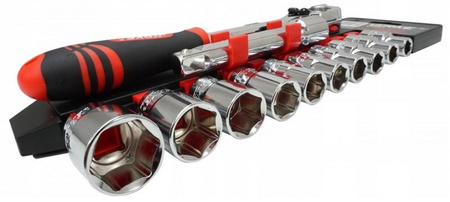 VERKE V39091 ZESTAW NASADEK Z GRZECHOTKĄ I PRZEDŁUŻKĄ 1/2" 12EL