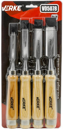 VERKE ZESTAW DŁUT DO DREWNA DŁUTA STOLARSKIE 4 szt V05078