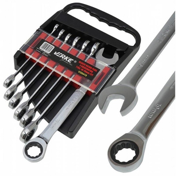 VERKE V35415 KLUCZE PŁASKO-OCZKOWE Z GRZECHOTKĄ 10-19mm