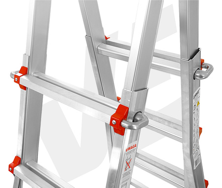 VERKE V87100 DRABINA WIELOFUNKCYJNA PRZEGUBOWA SKŁADANA ALUMINIOWA MOCNA 150KG 4x4