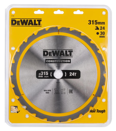 DeWALT DT1961 TARCZA PIŁA DO DREWNA 315x30mm 24T