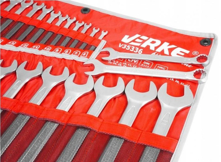 VERKE V35336 KLUCZE PŁASKO-OCZKOWE 25 EL 6-32mm POKROWIEC