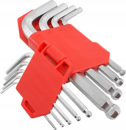 VERKE V35503 ZESTAW KLUCZY IMBUS Z KULKĄ 9 SZTUK KRÓTKIE