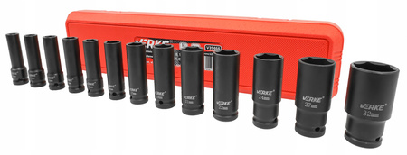 VERKE V39466 ZESTAW NASADEK UDAROWYCH 1/2" 10-32mm - 13 SZTUK