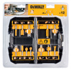 DEWALT DT90016 ZESTAW FREZÓW HM DO FREZARKI GÓRNOWRZECIONOWEJ, TRZPIEŃ 8 MM, 12 SZT