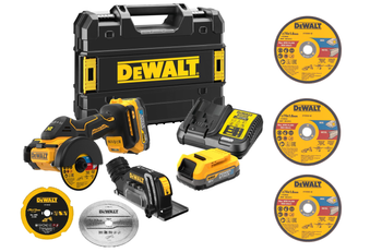 DeWALT DCS438E2T PRZECINARKA 18V XR 76mm + 2x1,7Ah + 3szt tarcze DT20592