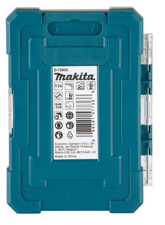 MAKITA D-72855 ZESTAW WIERTEŁ DO METALU HSS-TiN 13 sztuk 1,5-6,5mm