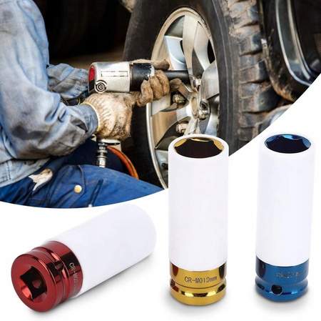 VERKE V86101 NASADKI UDAROWE ½ DO FELG ALUMINIOWYCH KÓŁ ZESTAW 17-27mm