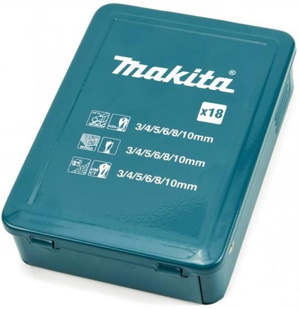 MAKITA D-46202 ZESTAW WIERTEŁ METAL/DREWNO 18 SZT.