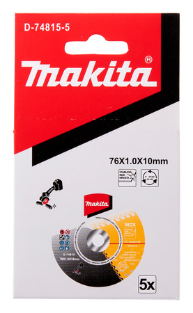 MAKITA D-74815-5 TARCZA TNĄCA DO METALU STALI INOX 76x10 5 sztuk