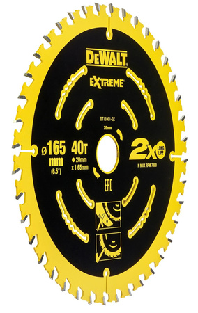 DeWALT DT10301 TARCZA PILARSKA EXTREME 165x20mm 40T