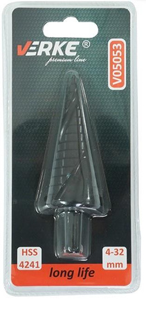 VERKE V05053 WIERTŁO STOŻKOWE STOPNIOWE SPIRALNE HSS 4-32
