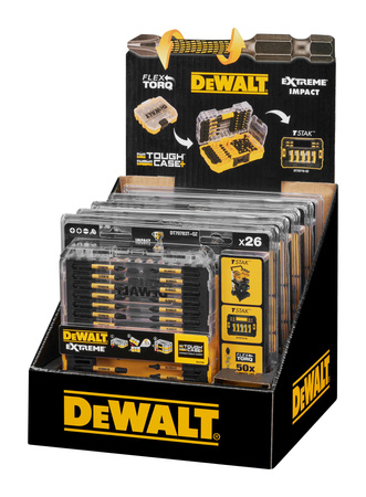 DEWALT DT70783T ZESTAW 26 SZT. KOŃCÓWEK UDAROWYCH 1/4" EXTREME FLEXTORQ 57MM, SMALL TOUGH CASE+