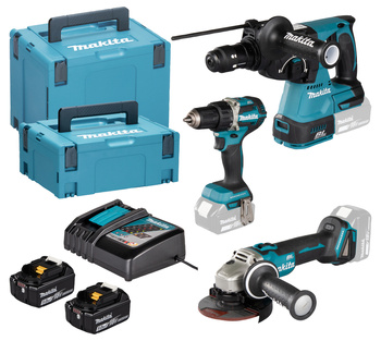 MAKITA DLX3195JX1 ZESTAW NARZĘDZI AKU DDF484 DGA504 DHR243 2aku 5Ah