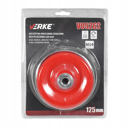 VERKE SZCZOTKA DRUCIANA CZOŁOWA M14 PLECIONA 125mm