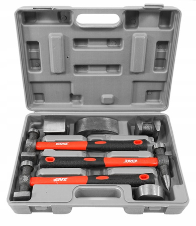 VERKE V86224 ZESTAW NARZĘDZI MŁOTKÓW BLACHARSKICH MŁOTKI BLACHARSKIE DO KAROSERII BLACHY