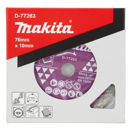 MAKITA D-77263 TARCZA TNĄCA DO PŁYTEK GRESU DIAMENTOWA 76x10mm