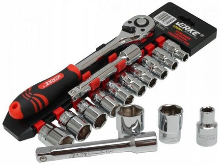 VERKE V39091 ZESTAW NASADEK Z GRZECHOTKĄ I PRZEDŁUŻKĄ 1/2" 12EL