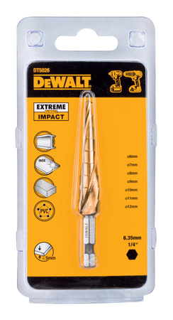 DEWALT DT5026 WIERTŁO STOPNIOWE HSS-G DO METALU, 6,0 - 12,0MM