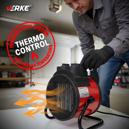 VERKE V80068 NAGRZEWNICA ELEKTRYCZNA 2000W TERMOWENTYLATOR OGRZEWACZ WENTYLATOR FARELKA