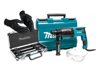 MAKITA HR2630 Młotowiertarka 2,4J SDS-PLUS 800W SDS+ dłuta d-42357 + rękawice + gogle