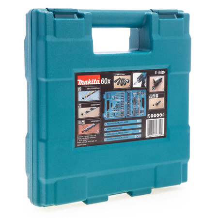MAKITA E-11829 60-CZĘŚCIOWY ZESTAW WIERTEŁ I BITÓW ŚRUBOWYCH