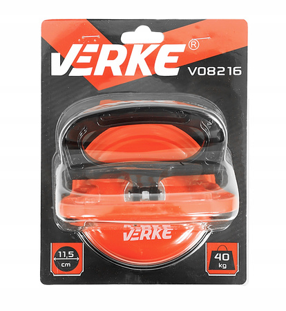 VERKE V08216 PRZYSSAWKA RĘCZNA UCHWYT SZYB SZKŁA BLACHY PŁYT PŁYTEK GLAZURY 115MM 40KG
