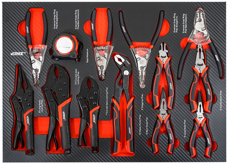 VERKE V33113 SZAFKA NARZĘDZIOWA 12 SZUFLAD+ 293 NARZĘDZI