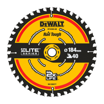 DEWALT DT10303 TARCZA, PIŁA TARCZOWA 184mm X 16MM 40T DO CIĘCIA DREWNA SERII ELITE
