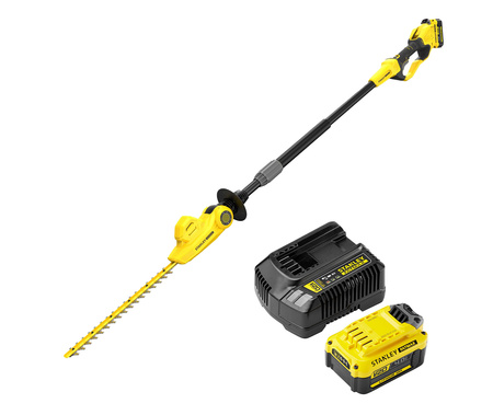 STANLEY SFMCPH845M1 NOŻYCE DO ŻYWOPŁOTU Z WYSIĘGNIKIEM 18V 45CM FATMAX V20 + 4Ah 