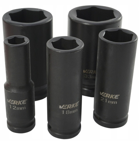VERKE V39463 ZESTAW NASADEK UDAROWYCH 1/2" 10-38mm