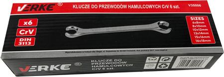 VERKE V35006 KLUCZE DO PRZEWODÓW HAMULCOWYCH 6 szt ETUI