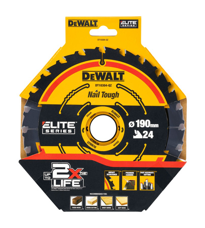 DEWALT DT10304 TARCZA, PIŁA TARCZOWA 190mm X 30MM 24T DO CIĘCIA DREWNA SERII ELITE