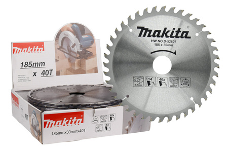 MAKITA D-52607 TARCZA TNĄCA DO DREWNA, 185/30MM, 40 ZĘBÓW, ECONOMY 