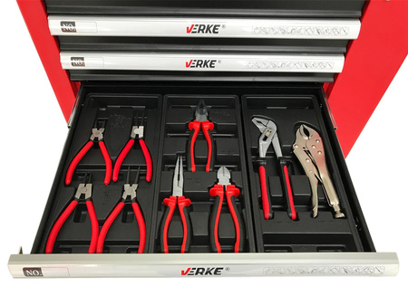 VERKE V33106 SZAFKA NARZĘDZIOWA 7+1 SZUFLAD + 155 NARZĘDZI