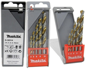 MAKITA D-30514 ZESTAW WIERTEŁ DO METALU HSS -5 szt
