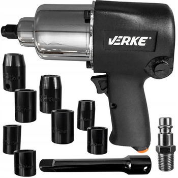VERKE V81421 KLUCZ PNEUMATYCZNY 1/2 750Nm +NASADKI
